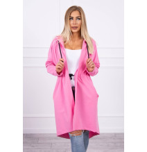 Dámsky kardigán s predĺženou zadnou stranou MI8998 svetloružový