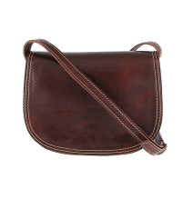 Genuine Leather Shoulder Bag 675 brown