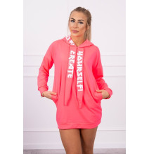 Šaty s kapucňou MI0042 neónovo ružové