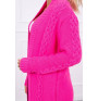 Dámsky sveter s vrkočmi MI2019-1 neónovo ružový