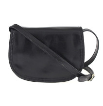 Genuine Leather Shoulder Bag 675 black