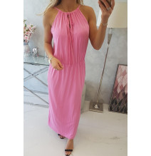 Dlouhé šaty s rozparkem MI8893 světle růžové