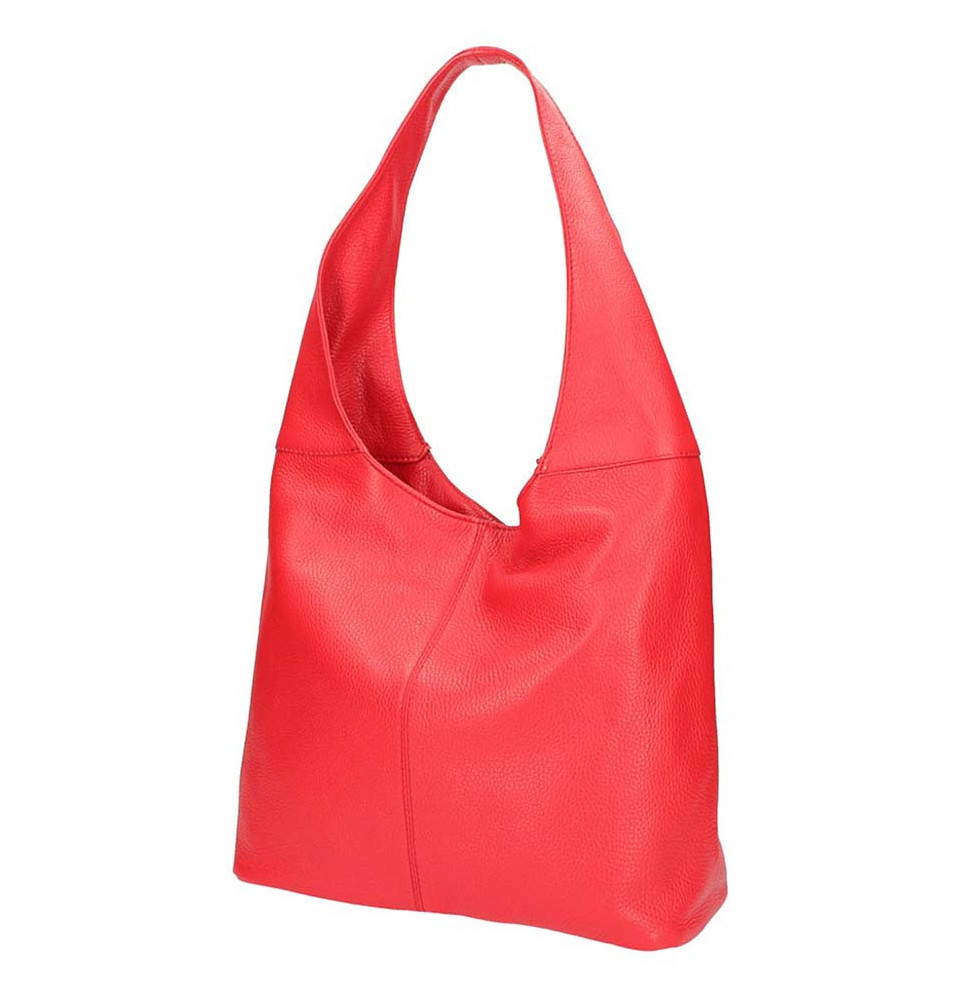 Leather shoulder bag 590 red
