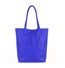 Maxi Borsa in pelle 396 bluette MADE IN ITALY