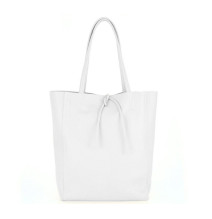 Maxi Borsa in pelle 396 bianco MADE IN ITALY