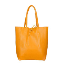 Genuine Leather Maxi Bag 396 orange MADE IN ITALY