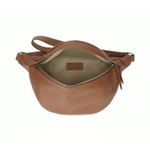 Woman Leather Waist Bag 536 dark taupe Made in Italy