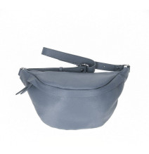 Woman Leather Waist Bag 536 azure blue Made in Italy
