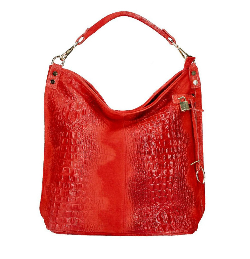 Genuine Leather Handbag Crocodile stamp 1311 red