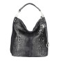 Genuine Leather Handbag Crocodile stamp 1311 black