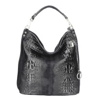 Borsa in vera pelle stampa coccodrillo 1311 nero