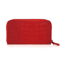 Kožená peněženka na zips kroko štýl 820 rudá