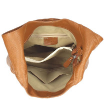Leather shoulder bag 590 taupe