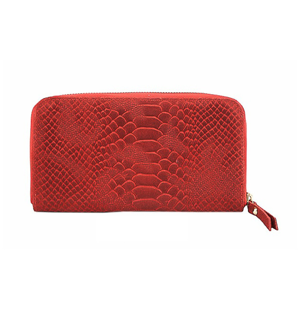 Kožená peněženka 595 rudá Made in Italy