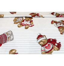 Bavlněná látka Medvídek béžová, š. 145 cm