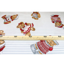 Cotton fabric Teddy bear gray, h. 145 cm