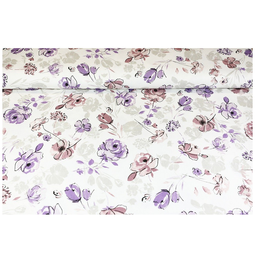 Fabric Cotton Flowers, h. 140 cm