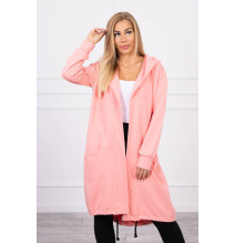 Dámsky kardigán s kapucňou oversize MI0044 marhuľový