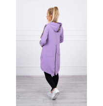 Women's sweatshirt with zipper at the back MI8997 dark purple
