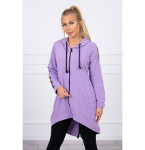 Felpa da donna con cerniera sul retro MI8997 viola scuro
