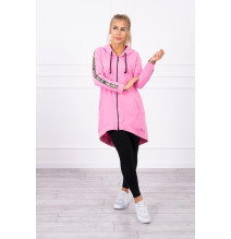 Felpa da donna con cerniera sul retro MI8997 rosa chiaro