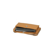Leather wallet with mobile phone case cerulean