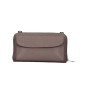 Leather wallet with mobile phone case dark taupe