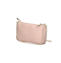 Leather shoulder bag 545 Made in Italy powder pink