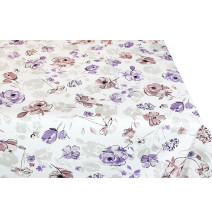 Cotton tablecloth Purple flowers 90x90 cm Made in Italy