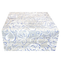 Runner blue Peonies 50x150 cm Made in Italy