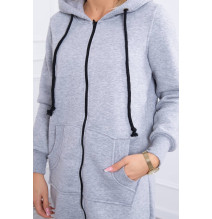 Women's insulated hooded sweatshirt MI9302 gray