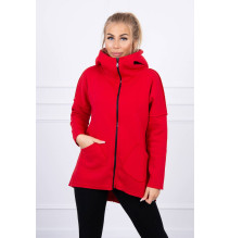 Insulated sweatshirt with longer back MI68652 red
