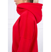 Insulated sweatshirt with longer back MI68652 red