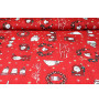 Fabric cotton Santa Claus red, h. 140 cm