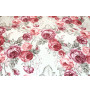 Flannel cotton fabric Pink roses, h. 145 cm