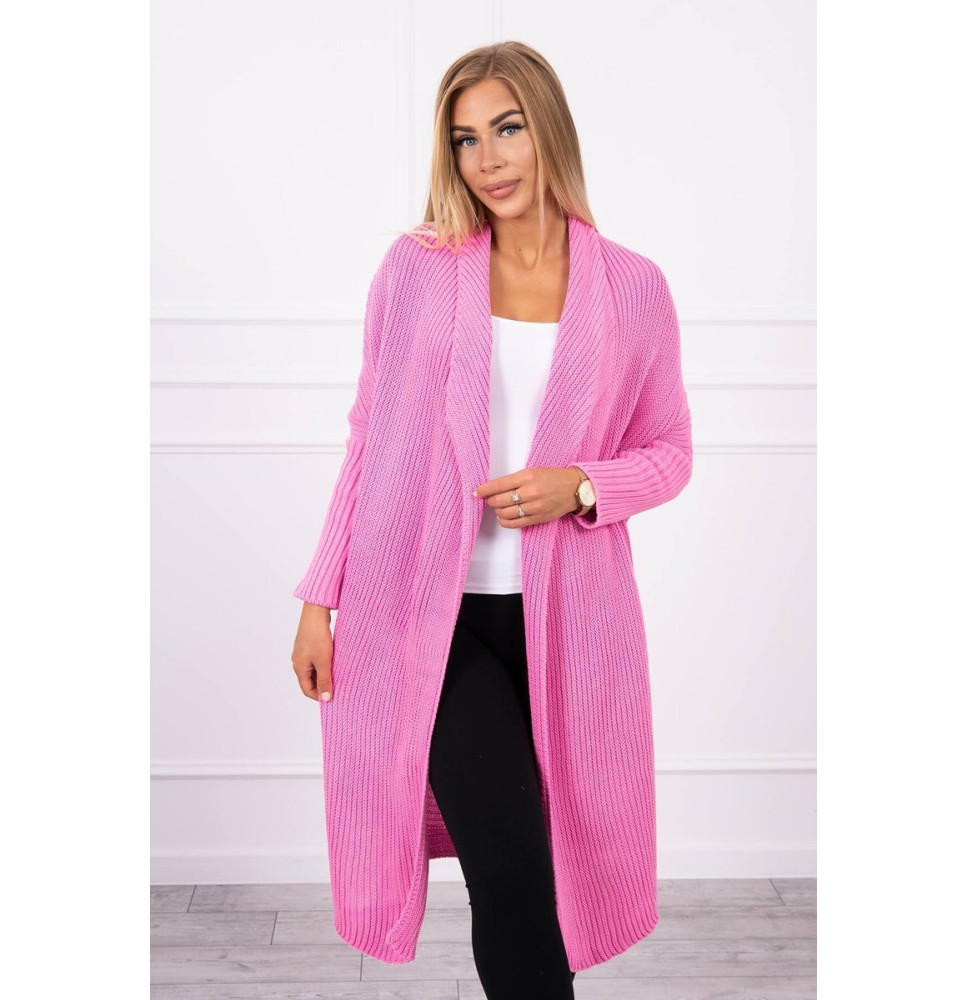 Dámsky sveter s rukávmi typ netopiera MI2019-13 svetloružový