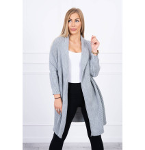 Dámsky sveter s rukávmi typ netopiera MI2019-13 svetlošedý