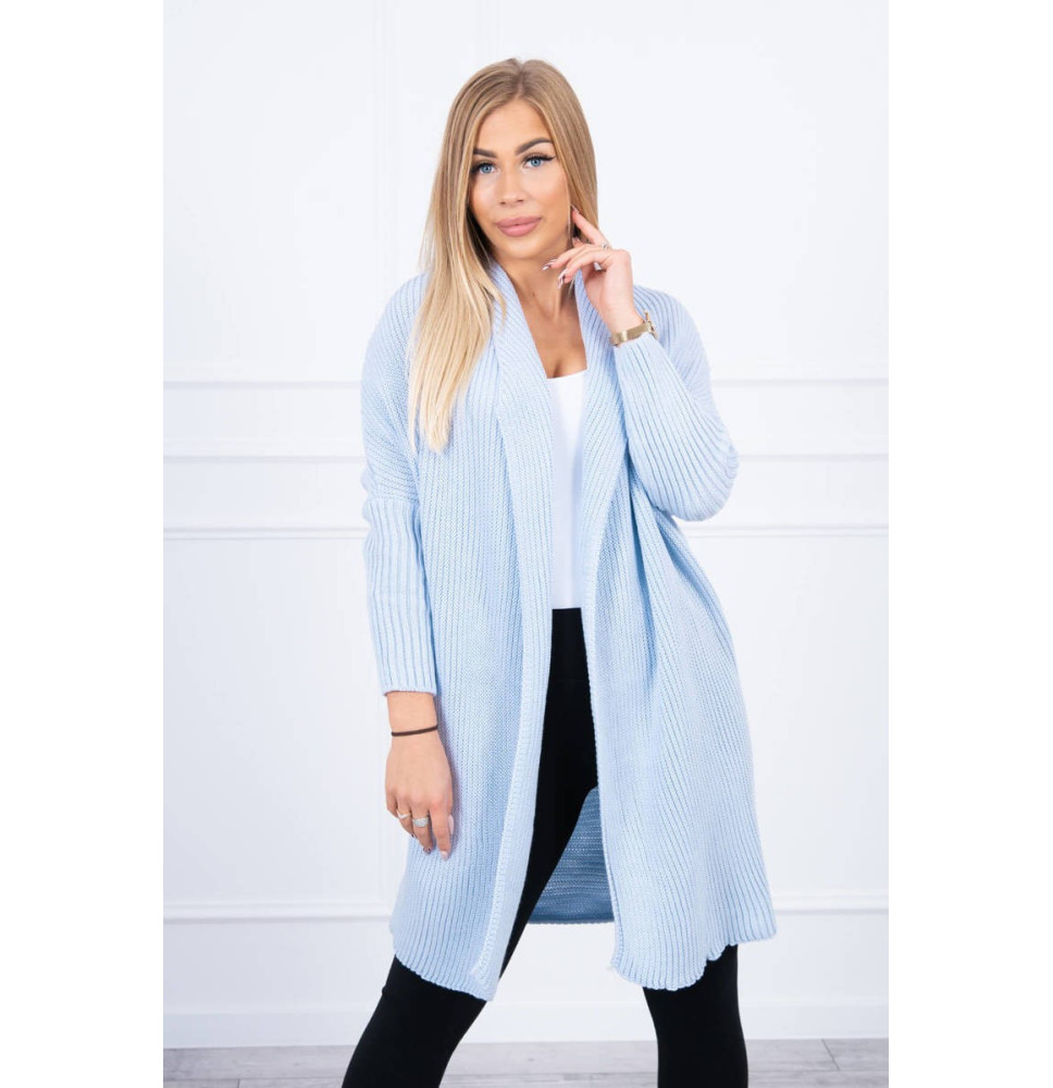 Dámsky sveter s rukávmi typ netopiera MI2019-13 nebesky modrý