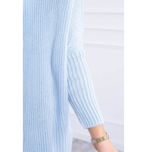 Dámsky sveter s rukávmi typ netopiera MI2019-13 nebesky modrý
