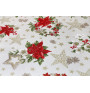 Christmas cotton tablecloth Christmas roses on beige