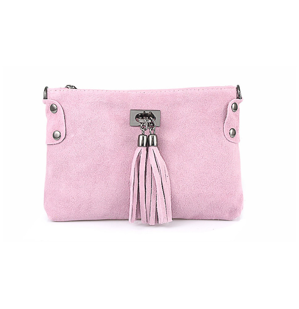 Genuine Leather Handbag 812 pink
