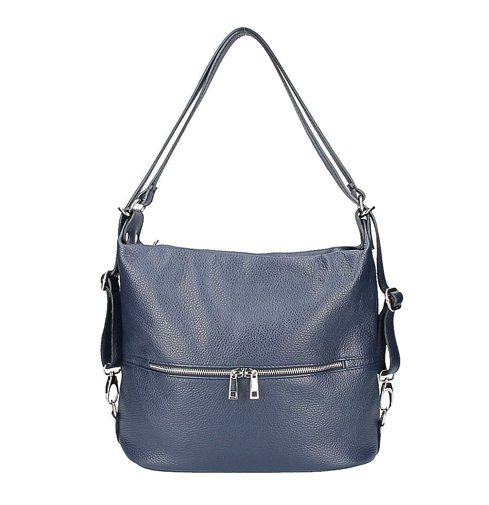 Leather shoulder bag/Backpack 328 dark blue