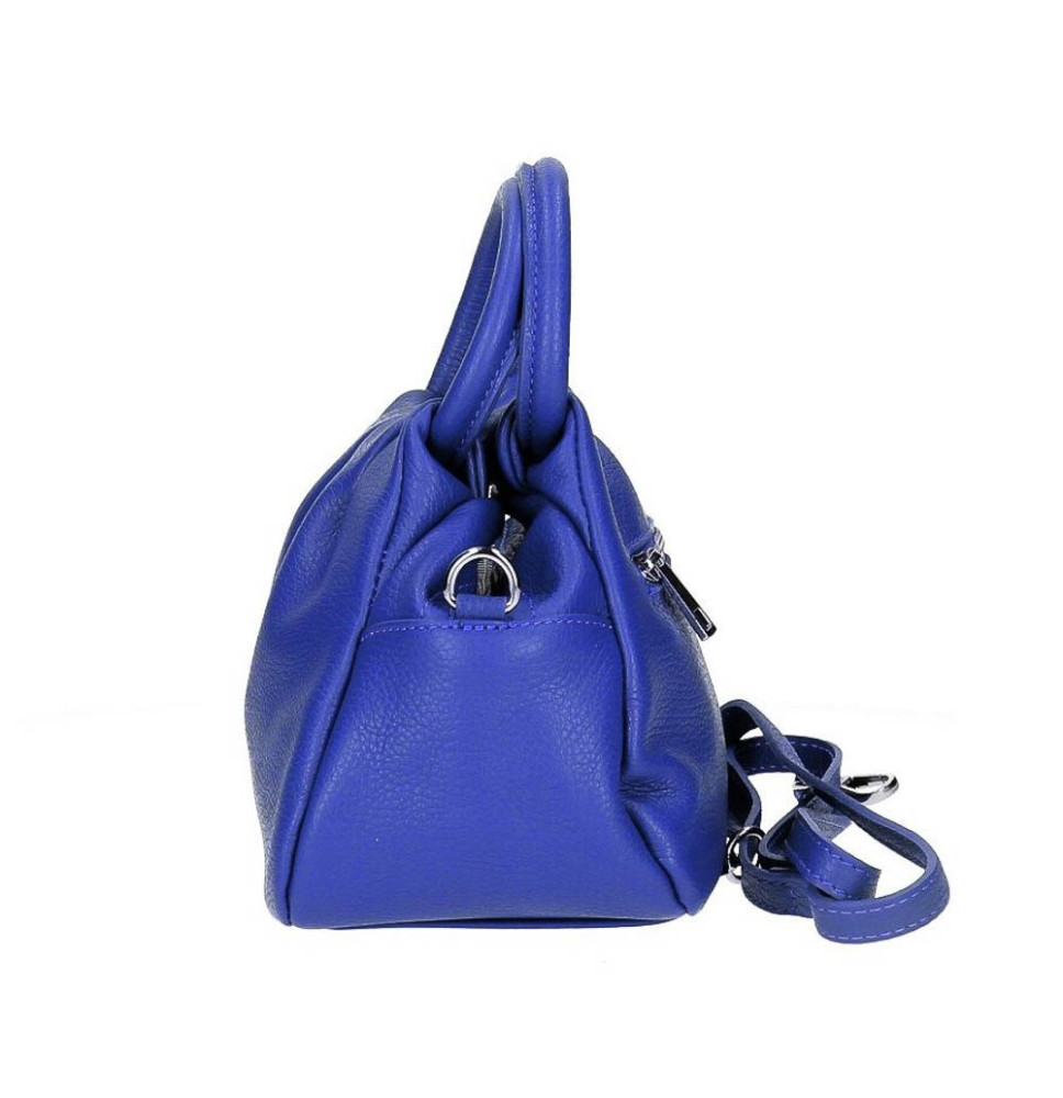 Kožená kabelka 538 Made in Italy azurovo modrá Modrá
