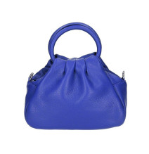 Genuine Leather Handbag 538 Made in Italy azure blue