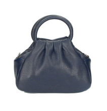 Borsa a mano in vera pelle 673 Made in Italy blu navy