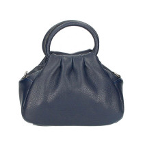 Genuine Leather Handbag 538 Made in Italy dark blue