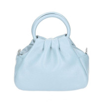 Genuine Leather Handbag 673 Made in Italy sky blue