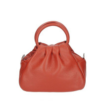 Genuine Leather Handbag 673 Made in Italy red