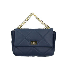 Damen EchtLeder Handtasche 677 Made in Italy dunkelblau