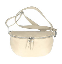 Woman Leather Waist Bag 678 Made in Italy beige